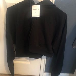 Forever 21 cropped black hoodie